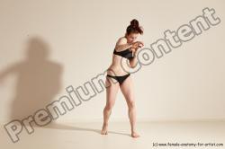 Underwear Martial art Woman White Moving poses Average long brown Dynamic poses Academic